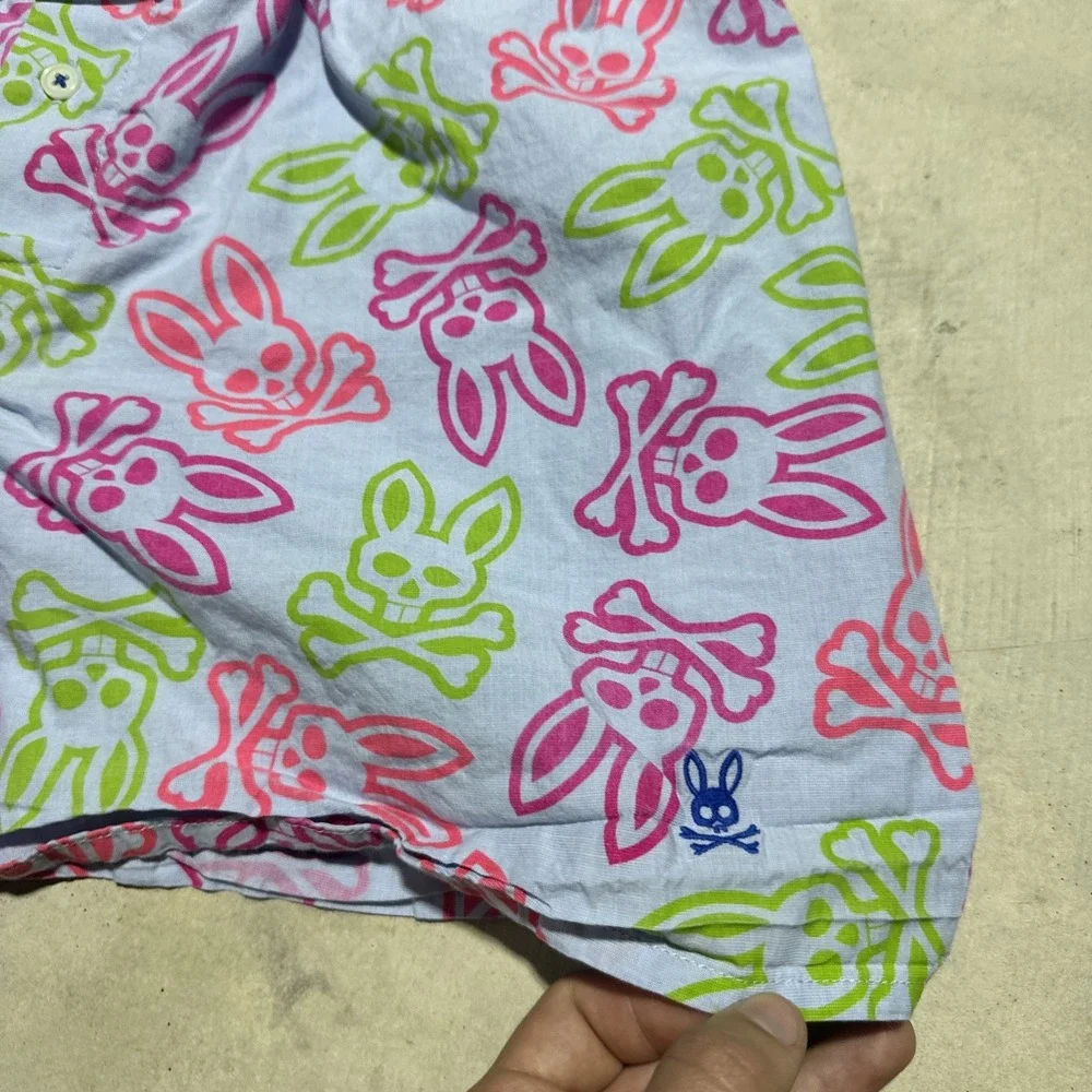 Psycho Bunny Boxer Sleep Shorts with Embroidered Logo SZ Medium Colorful